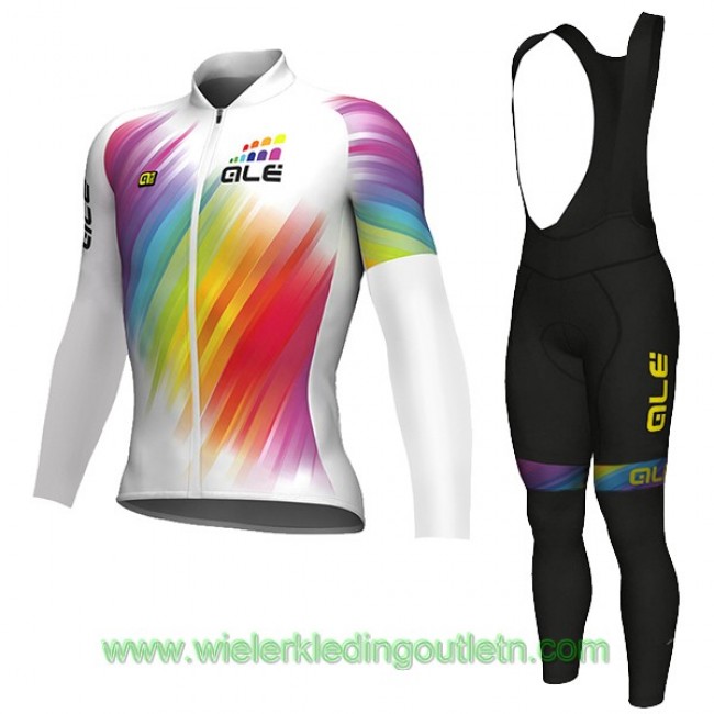 2018 Ale N5 Fietskleding Wielershirt lange mouw+Lange fietsbroeken Bib 728UBZY