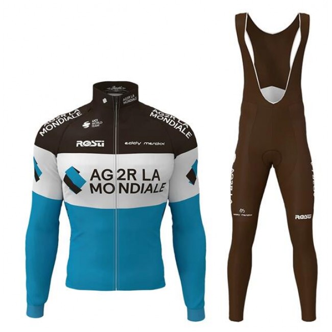 2020 AG2R LA MONDIALE Fietskleding Set Wielershirts lange mouw+fietsbroek lang met DN70Y DN70Y