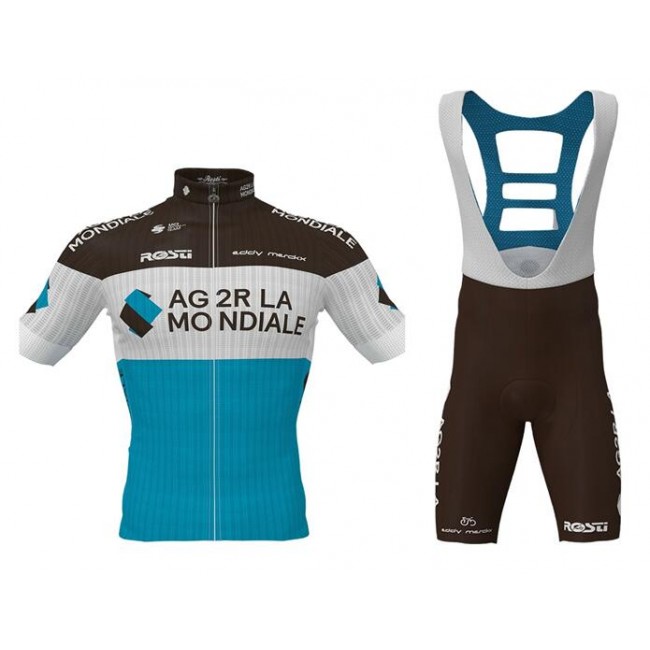 2020 AG2R LA MONDIALE Fietskleding Wielershirt Korte Mouw+Korte Fietsbroeken Bib WES76 WES76