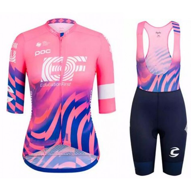 Dames EF Education First Fietskleding Wielershirt Korte Mouw+Korte Fietsbroeken Bib 2020 CJA91 CJA91