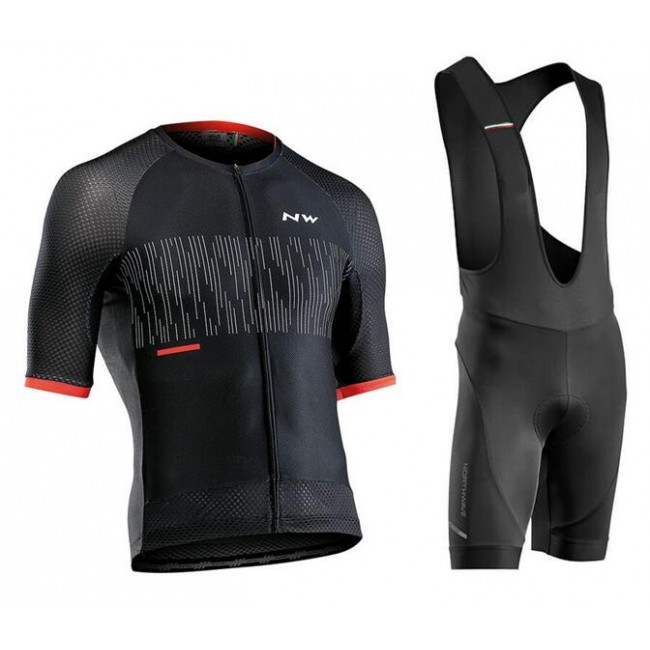 NORTHWAVE Storm Air Fietskleding Wielershirt Korte Mouw+Korte Fietsbroeken Bib Zwart Rood 1SSZQ 1SSZQ