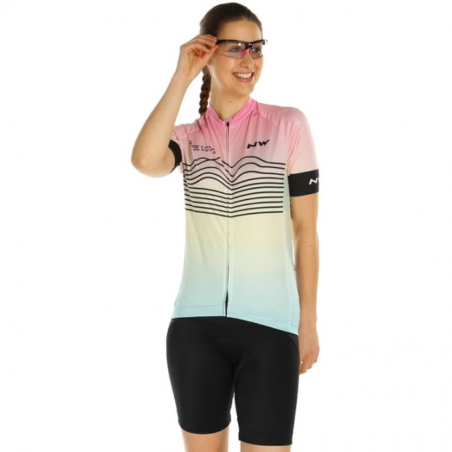 Dames NORTHWAVE Blade Wielerkleding Wielershirt Korte Mouw+Korte Fietsbroeken Wit Fuchsia B1RSS B1RSS