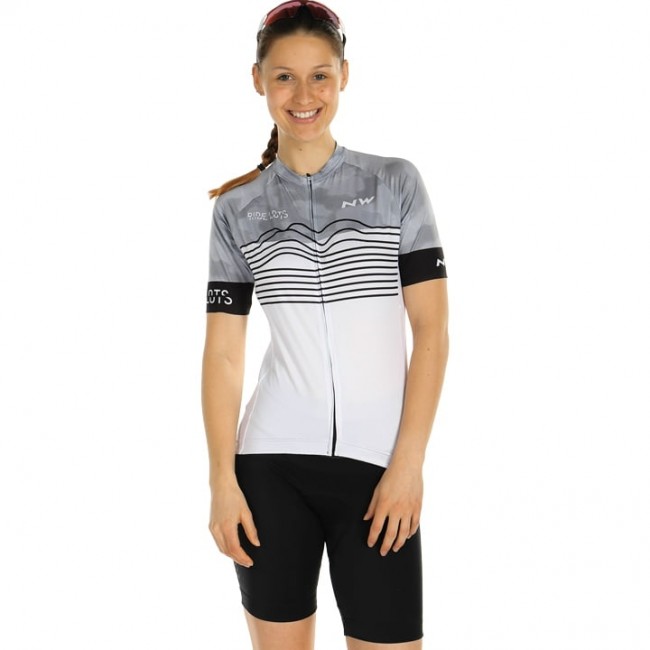 Dames NORTHWAVE Blade Wielerkleding Wielershirt Korte Mouw+Korte Fietsbroeken Wit Zwart BE3B2 BE3B2