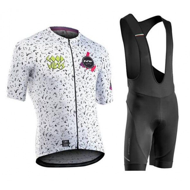 NORTHWAVE Fresh Fietskleding Wielershirt Korte Mouw+Korte Fietsbroeken Bib Wit Zwart RUAVG RUAVG