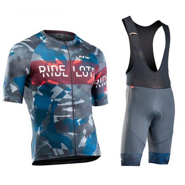 NORTHWAVE Blade Fietskleding Wielershirt Korte Mouw+Korte Fietsbroeken Bib Gris Blauw Rood SILP3 SILP3