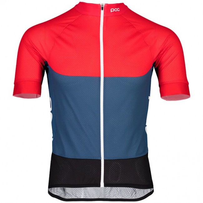 2020 POC Essential Road Light Fietsshirt Korte Mouw Blauw Rood U1M2T U1M2T