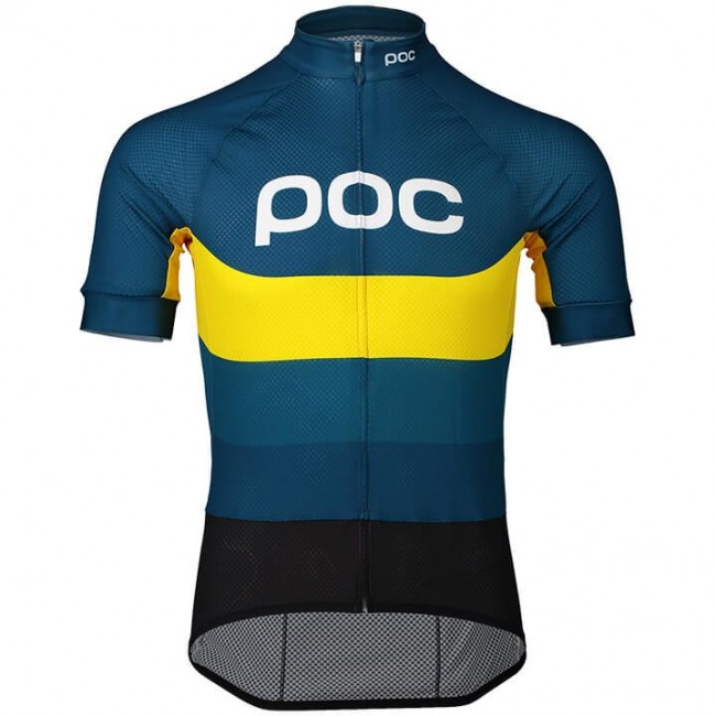 2020 POC Essential Road Logo Fietsshirt Korte Mouw Zwart Blauw Geel X0XYU X0XYU