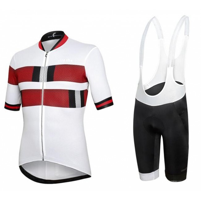 2020 RH+Snake Fietskleding Wielershirt Korte Mouw+Korte Fietsbroeken Bib Wit Rood P2YUG P2YUG