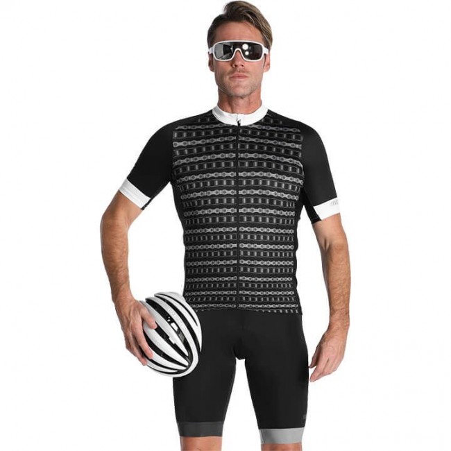 RH+Lab Fietskleding Wielershirt Korte Mouw+Korte Fietsbroeken Bib Wit Zwart YCAH2 YCAH2