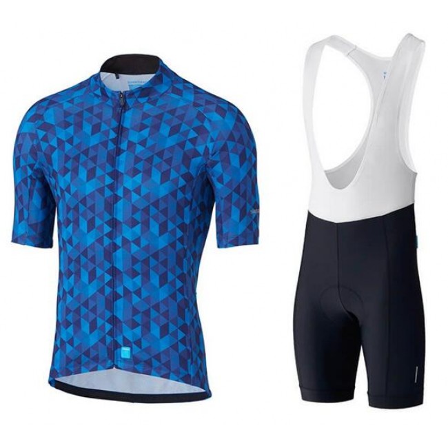 2020 SHIMANO Team Fietskleding Wielershirt Korte Mouw+Korte Fietsbroeken Bib Blauw VXNM2 VXNM2