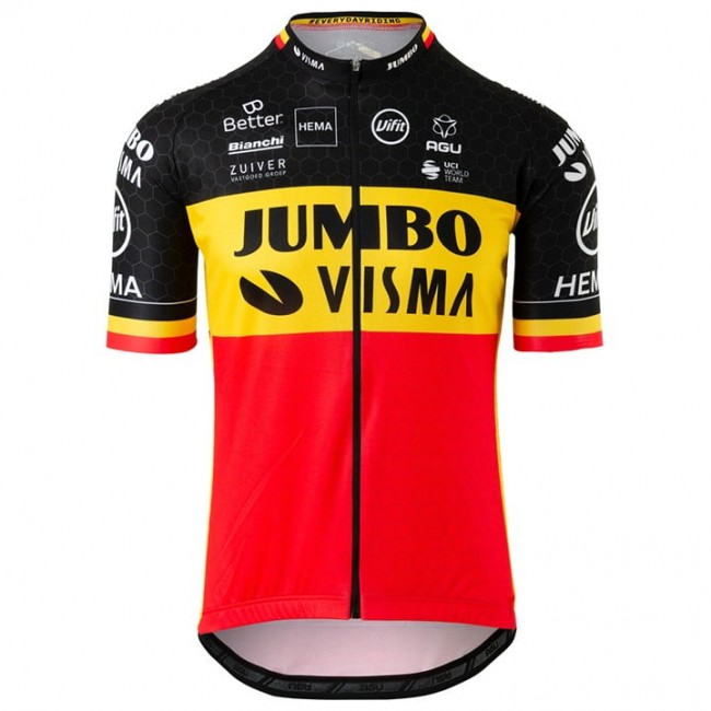 TEAM JUMBO-VISMA Fietsshirt Korte Mouw 2020 Belgian Time Trial Champion 5HXE1 5HXE1