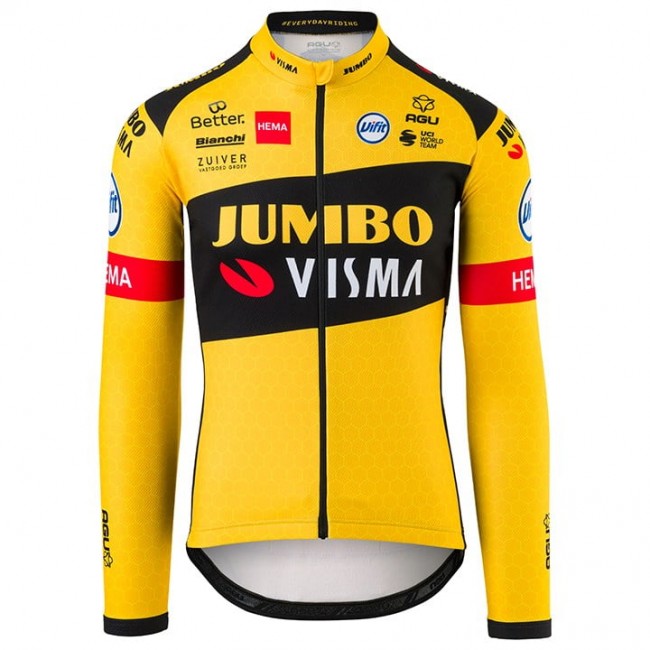 TEAM JUMBO-VISMA 2020 Wielershirts lange mouw Zwart Geel 5R912 5R912