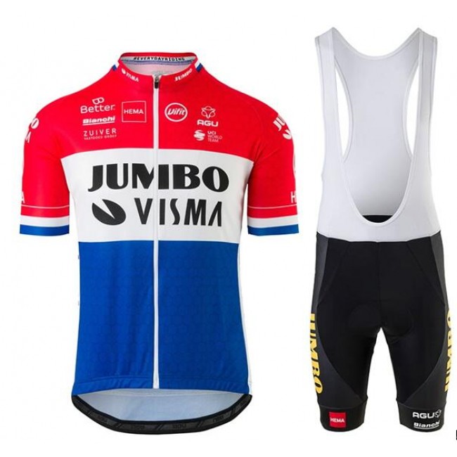 TEAM JUMBO-VISMA Netherland Time Trial Champion 2020 Fietskleding Wielershirt Korte Mouw+Korte Fietsbroeken Bib MN73W MN73W