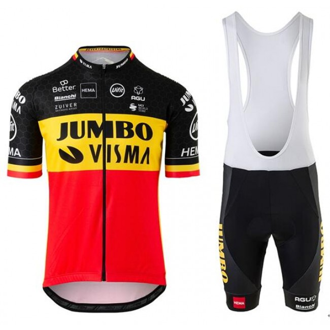 TEAM JUMBO-VISMA Belgian Time Trial Champion 20 Fietskleding Wielershirt Korte Mouw+Korte Fietsbroeken Bib ZLVM3 ZLVM3