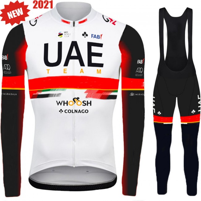 2021 UAE Emirates Pro Team Fietskleding Fietsshirt Lange Mouw+Lange Fietsbroek Bib 960