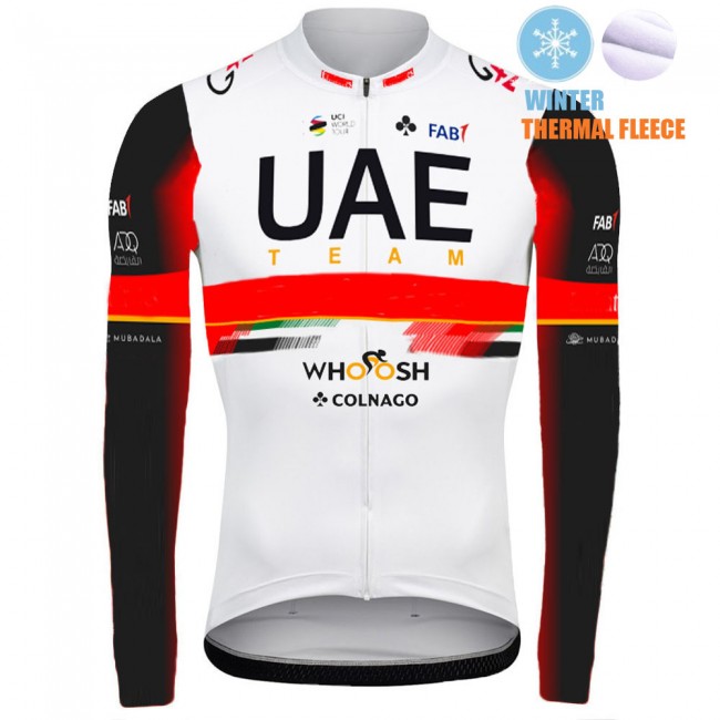 2021 Winter Fleece UAE Emirates Pro Team Fietsshirt Lange Mouw 969