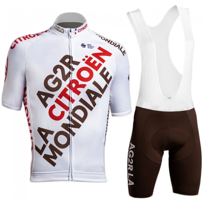 2021 Ag2r Mondiale Citroen Team Fietskleding Fietsshirt Korte Mouw+Korte Fietsbroeken Bib 712