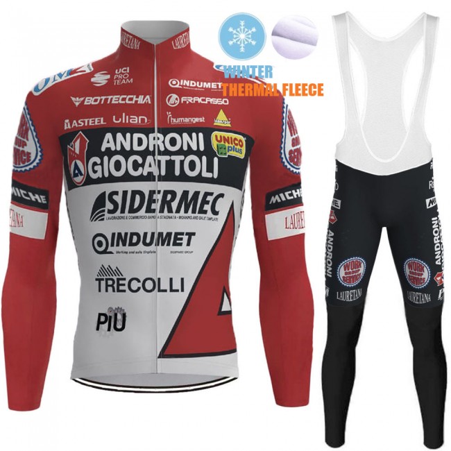 2021 Winter Fleece ANDRONI GIOCATTOLI Team Fietskleding Fietsshirt Lange Mouw+Lange Fietsbroek Bib 699