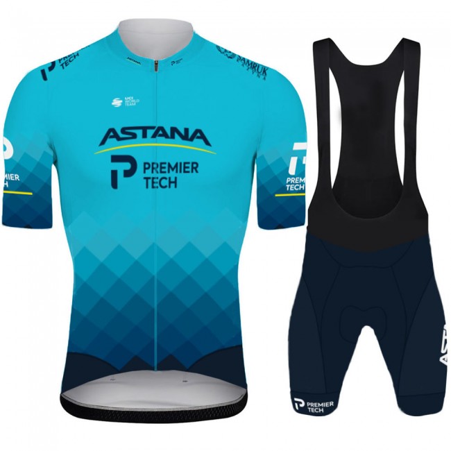 2021 Astana Pro Team Fietskleding Fietsshirt Korte Mouw+Korte Fietsbroeken Bib 726