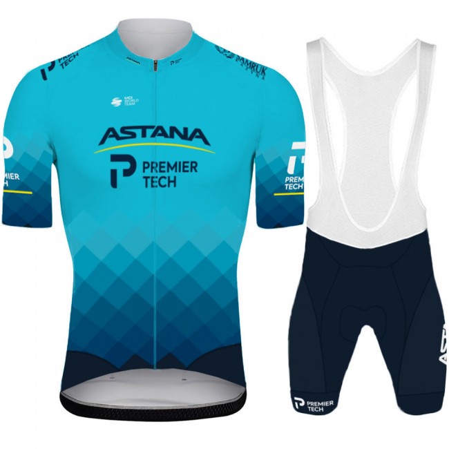 2021 Astana Pro Team Fietskleding Fietsshirt Korte Mouw+Korte Fietsbroeken Bib 727