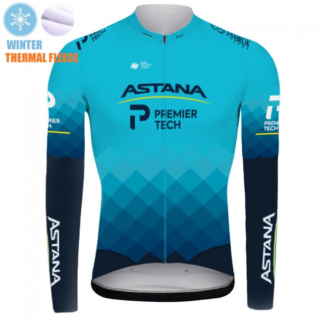 2021 Winter Fleece Astana Pro Team Fietsshirt Lange Mouw 736