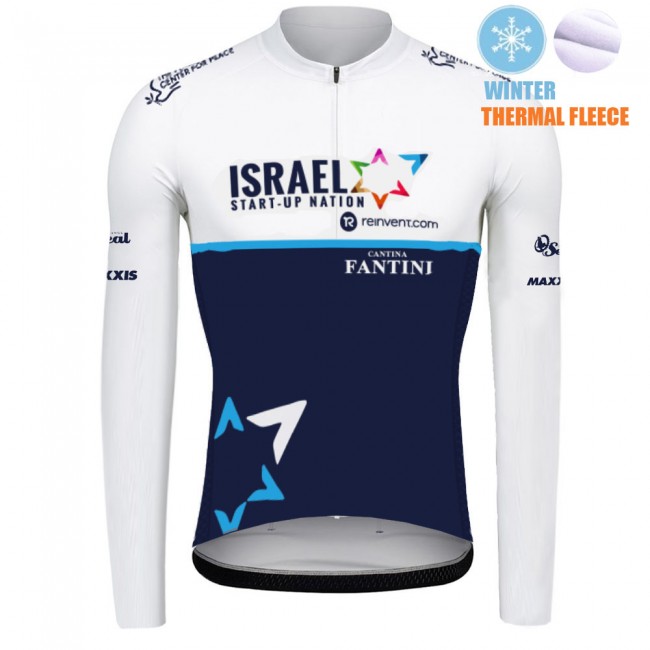2021 Winter Fleece Israel Start Up Nation Pro Team Fietsshirt Lange Mouw 835