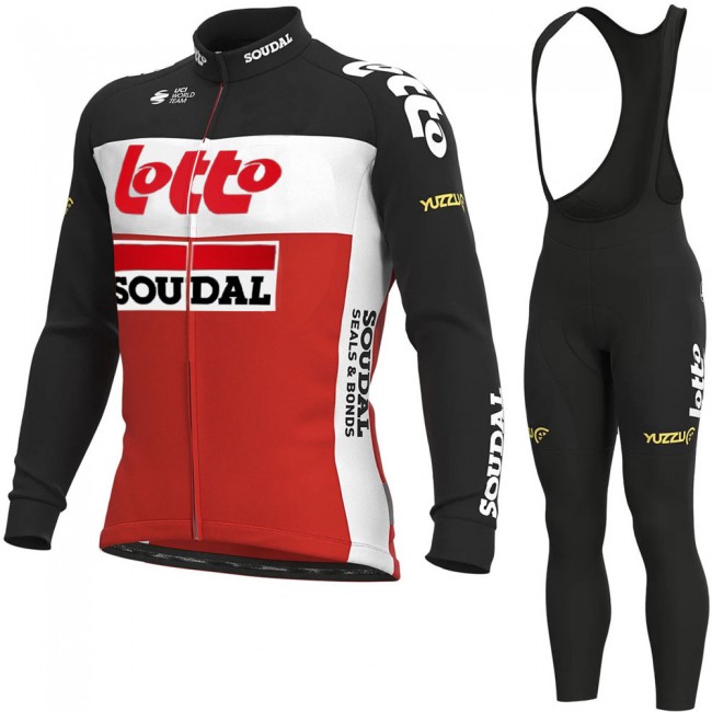 2021 Lotto Soudal Pro Team Fietskleding Fietsshirt Lange Mouw+Lange Fietsbroek Bib 892