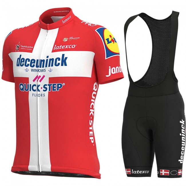 2021 Deceuninck quick step Danish Pro Team Fietskleding Fietsshirt Korte Mouw+Korte Fietsbroeken 941