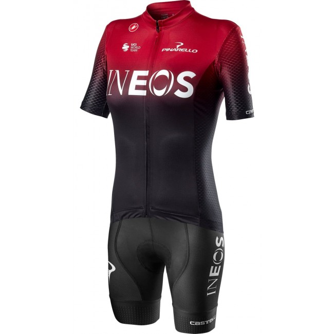 TEAM INEOS 2020 Dames Set Fietsshirt Korte Mouw+Korte fietsbroeken Bib CASTELLI Fietsen Profteams 2020041