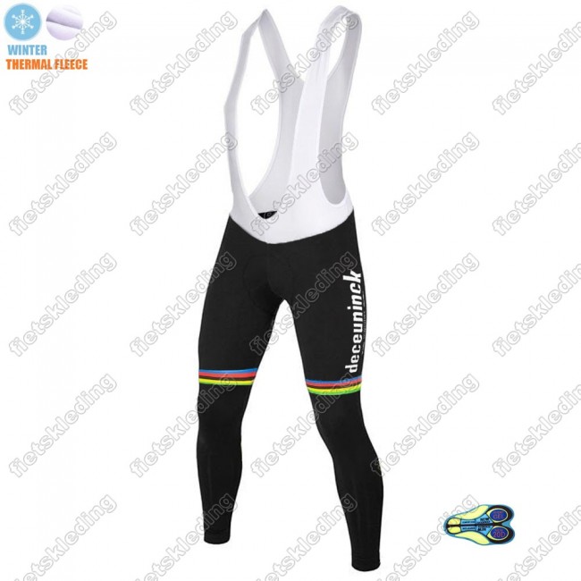 Winter Thermal Fleece Deceuninck quick step 2021 UCI World Champion Lange Fietsbroeken Bib 2021044