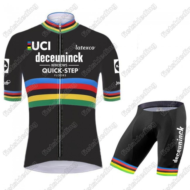 Deceuninck quick step 2021 UCI World Champion Fietskleding Set Wielershirt Korte Mouw+Korte Fietsbroeken 2021023