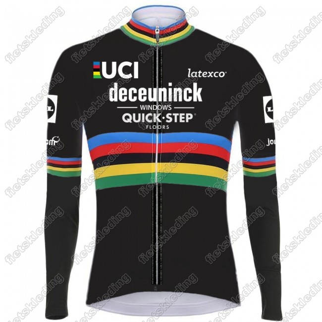 Deceuninck quick step 2021 UCI World Champion Fietsshirt Lange Mouw 2021031