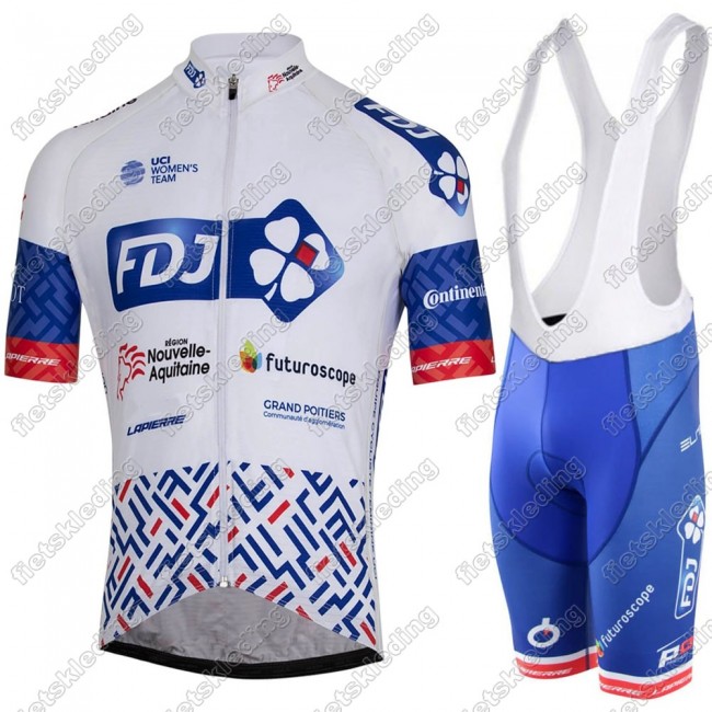 FDJ 2021 Wielerkleding Set Fietsshirts Korte Mouw+Korte Wielerbroek Bib 2021407