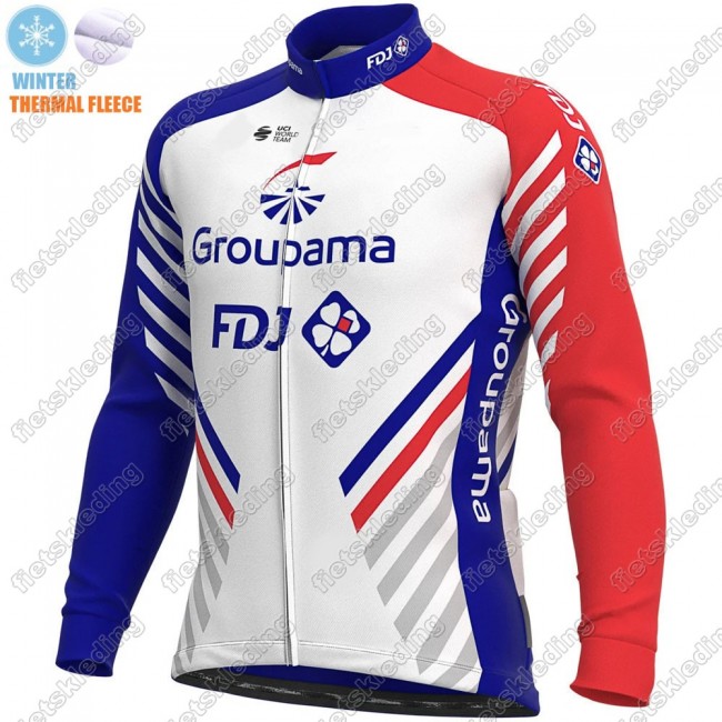 GROUPAMA FDJ Winter Thermal Fleece 2021 Fietsshirt Lange Mouw 2021384