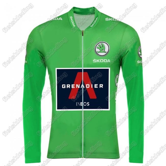 Team INEOS Grenadier Tour De France 2021 Mannen Fietsshirt Lange Mouw Green 2021141