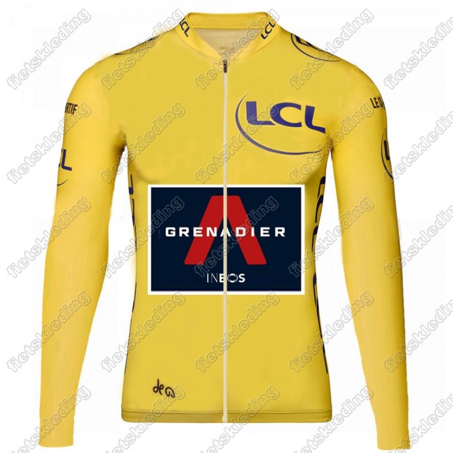Team INEOS Grenadier Tour De France 2021 Mannen Fietsshirt Lange Mouw Yellow 2021153