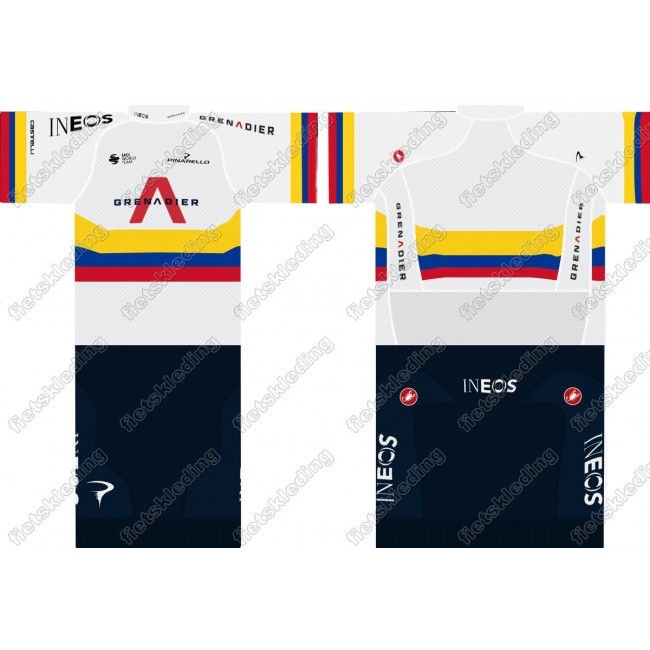 Team INEOS Grenadier 2021 UCI World Champion Fietskleding Set Wielershirt Korte Mouw+Korte Fietsbroeken 2021160