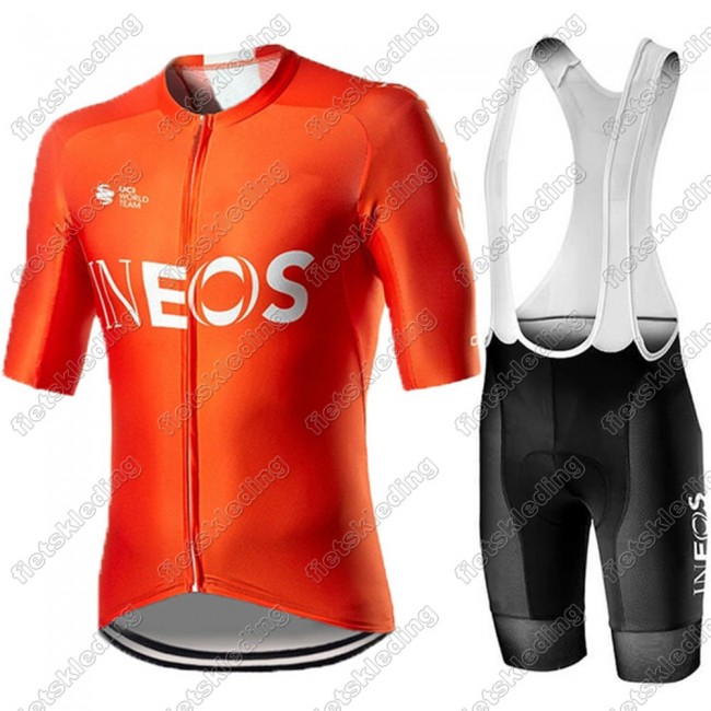 INEOS 2021 Wielerkleding Set Fietsshirts Korte Mouw+Korte Wielerbroek Bib 2021092