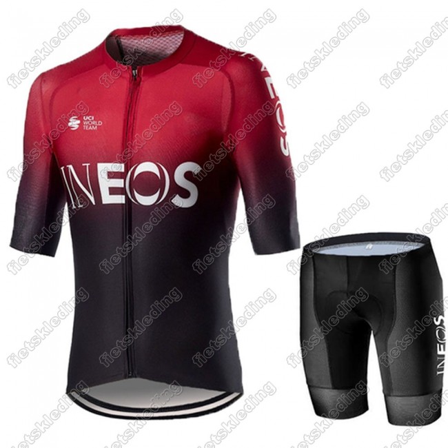 INEOS 2021 Wielerkleding Set Fietsshirts Korte Mouw+Korte Wielerbroek Bib 2021093