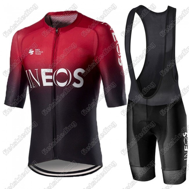 INEOS 2021 Wielerkleding Set Fietsshirts Korte Mouw+Korte Wielerbroek Bib 2021094