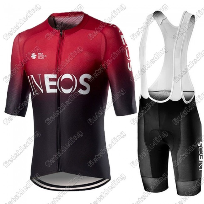 INEOS 2021 Wielerkleding Set Fietsshirts Korte Mouw+Korte Wielerbroek Bib 2021095