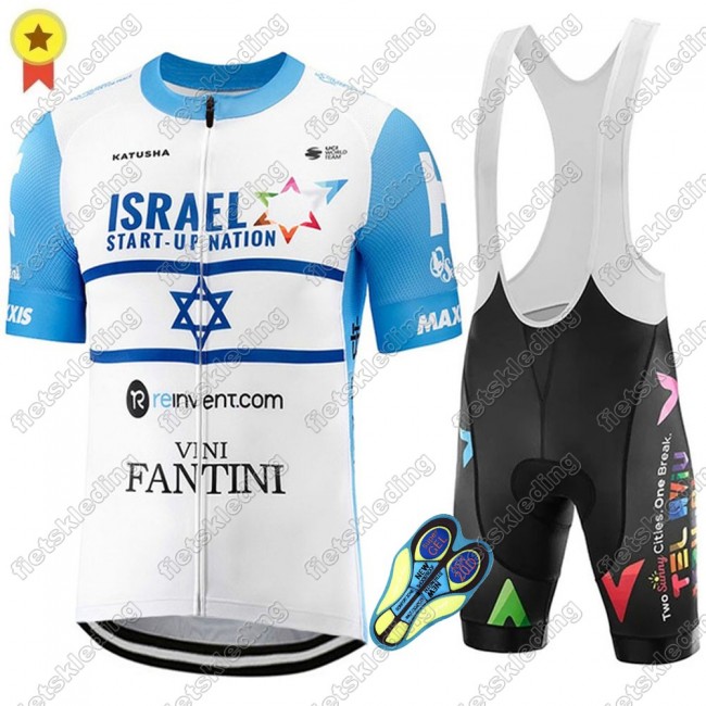 Israel Start-Up Nation 2021 World Champion Wielerkleding Set Fietsshirts Korte Mouw+Korte Wielerbroek Bib 2021480