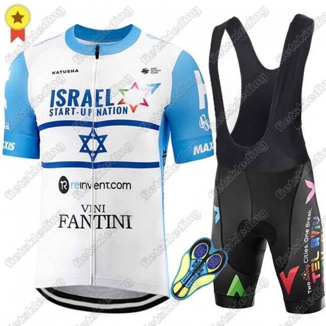 Israel Start-Up Nation 2021 World Champion Wielerkleding Set Fietsshirts Korte Mouw+Korte Wielerbroek Bib 2021481