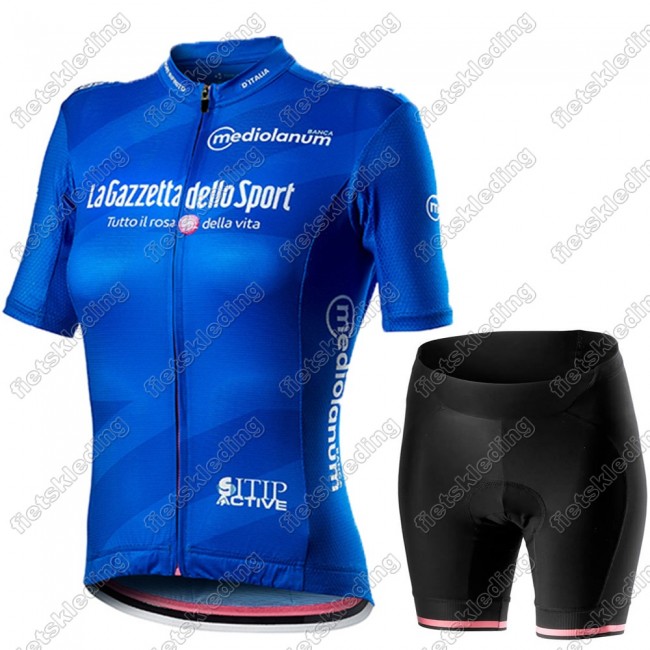 Dames Giro D-italia 2021 Wielerkleding Set Fietsshirts Korte Mouw+Korte Wielerbroek Bib 2021433