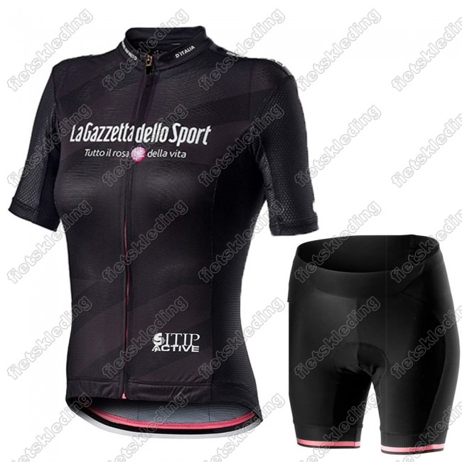 Dames Giro D-italia 2021 Wielerkleding Set Fietsshirts Korte Mouw+Korte Wielerbroek Bib 2021434