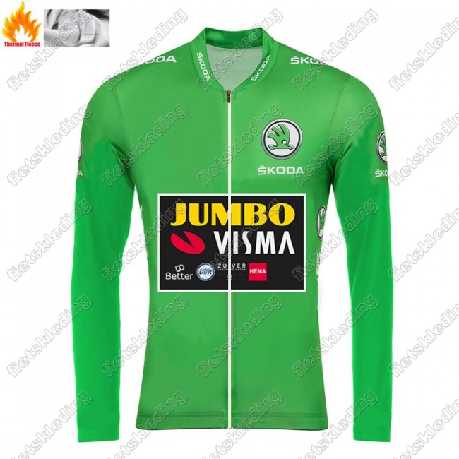 Winter Thermal Fleece Jumbo Visma 2021 Tour De France Fietsshirt Lange Mouw 2021270