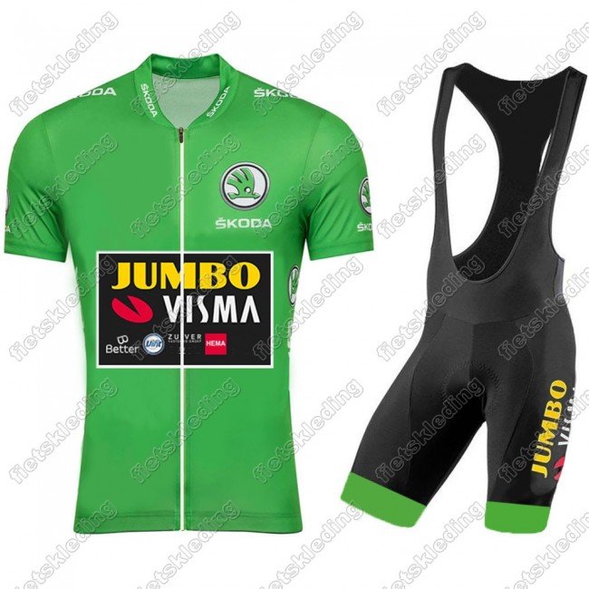 Jumbo Visma 2021 Tour De France Wielerkleding Set Fietsshirts Korte Mouw+Korte Wielerbroek Bib 2021280