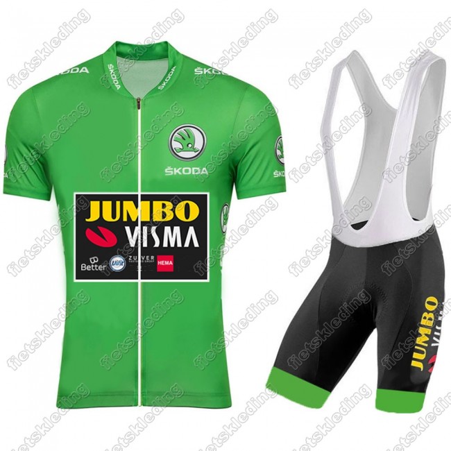 Jumbo Visma 2021 Tour De France Wielerkleding Set Fietsshirts Korte Mouw+Korte Wielerbroek Bib 2021281