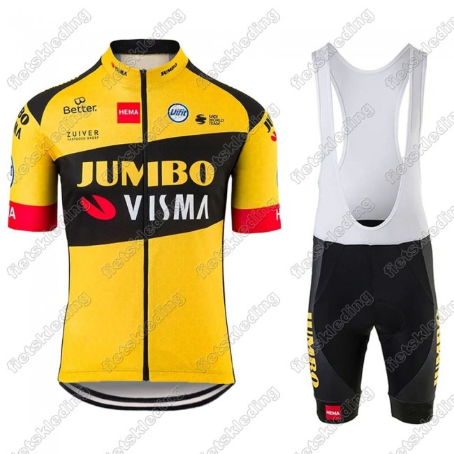 Jumbo Visma 2021 Pro Team Fietskleding Set Wielershirt Korte Mouw+Korte Fietsbroeken 2021194