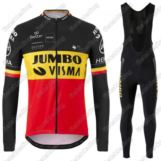 Jumbo Visma 2021 Belgium Fietsshirt Lange Mouw+Collant Cycliste 2021219